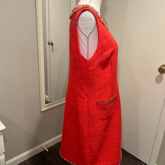 NWT Talbots Textured Fringe Neck Shift Dress, Size 16 - Picture 10 of 16